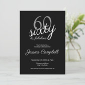 Invitation Soixante et Fabuleux Script Noir 60e Anniversaire (Debout devant)