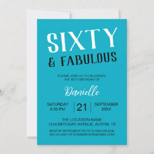 Invitation Soixante et fabuleux Turquoise 60e anniversaire