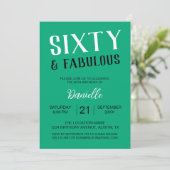 Invitation Soixante et fabuleux vert 60e anniversaire (Debout devant)
