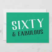 Invitation Soixante et fabuleux vert 60e anniversaire (Dos)
