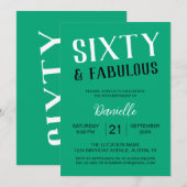 Invitation Soixante et fabuleux vert 60e anniversaire (Devant / Derrière)