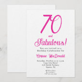 Invitation Soixante et Merveilleux Texte Rose Fête d'annivers (Devant / Derrière)