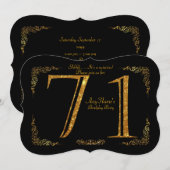 Invitation soixante-et-onzième, Gatsby de fête d'anniversaire (Devant / Derrière)