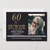 Invitation Soixante et photo spectaculaire de diamants (Devant)