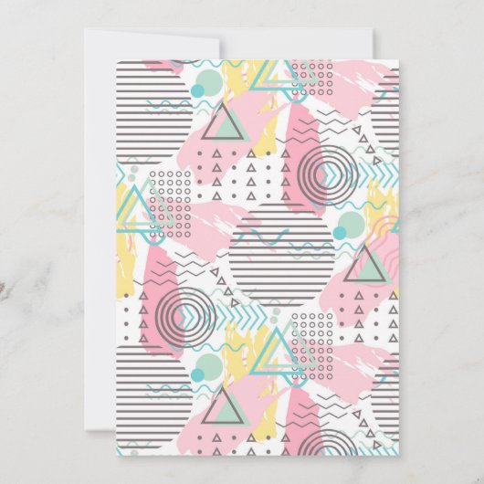 Invitation Soixante et rose sassy 1980 Memphis Design 60e par (Dos)