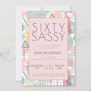 Invitation Soixante et rose sassy 1980 Memphis Design 60e par