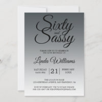 Soixante et Sassy Charbon Noir 60e Anniversaire