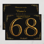 Invitation soixante-huitième Fête d'anniversaire, styl de (Devant / Derrière)