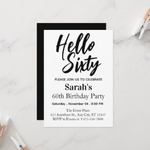 Invitation Soixante Moderne Minimaliste 60e Anniversaire