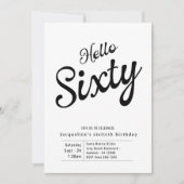 Invitation Soixante noir blanc moderne 60e anniversaire Invit (Devant)