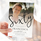 Invitation Soixante Photo moderne Elégante 60e fête d'anniver