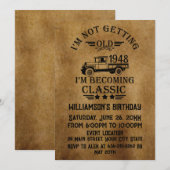 Invitation Soixante-quinze vintage 75e anniversaire (Devant / Derrière)