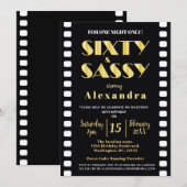 Invitation Soixante & Sassy Black Gold Roaring Années 60e (Devant / Derrière)