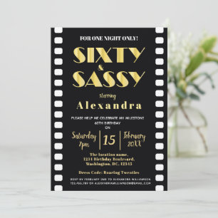 Invitation Soixante & Sassy Black Gold Roaring Années 60e