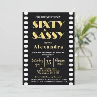 Invitation Soixante & Sassy Black Gold Roaring Années 60e