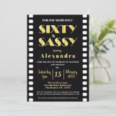 Invitation Soixante & Sassy Gold Black Roaring 20s Style ciné (Debout devant)