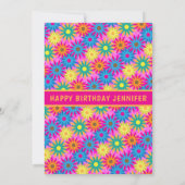 Invitation Soixante super Thème Flower Power Anniversaire (Dos)