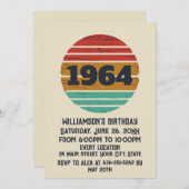 Invitation Soixante vintage 60e anniversaire (Devant / Derrière)