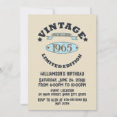 Invitation Soixante vintage 60e anniversaire (Devant)