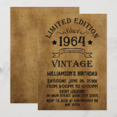 Invitation Soixante vintage 60e anniversaire personnalisée (Devant / Derrière)