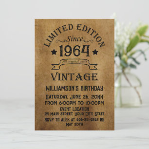 Invitation Soixante vintage 60e anniversaire personnalisée