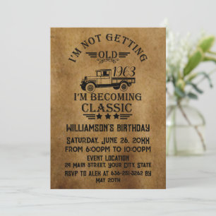 Invitation Soixante vintage 60e anniversaire personnalisée