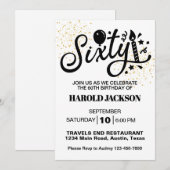 Invitation Soixantième anniversaire (Devant / Derrière)