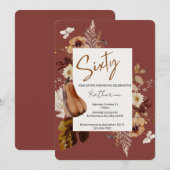 Invitation Soixantième anniversaire de fête Invitation, Golde (Devant / Derrière)