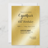 Invitation Soixantième anniversaire de relief par charme (Dos)