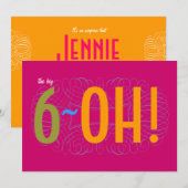 Invitation soixantième anniversaire - le grand 6-OH ! (Devant / Derrière)