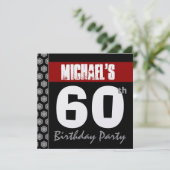 Invitation soixantième Anniversaire moderne pour lui noir (Debout devant)