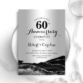 Invitation Soixantième anniversaire Silver Black