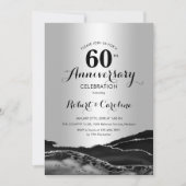 Invitation Soixantième anniversaire Silver Black (Devant)