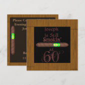 Invitation soixantième CADRE EN BOIS de regard d'invitations (Devant / Derrière)