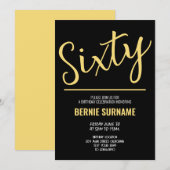Invitation Soixantième fête d'anniversaire moderne (Devant / Derrière)