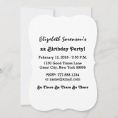 Invitation soixantième FÊTE D'ANNIVERSAIRE pour son noir A05 (Dos)