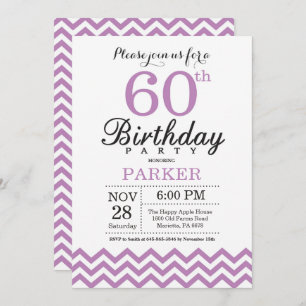 Invitation soixantième Pourpre Chevron d'invitation