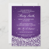 Invitation Soixantième pourpre élégant d'étincelle d'étoile (Dos)