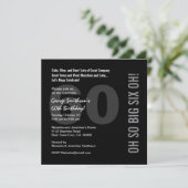 Invitation soixantième Rouge blanc SIX OH Ver 02 de noir (Debout devant)