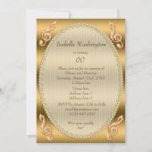 Invitation Soixantième stylets fascinants d'or d'anniversaire (Dos)