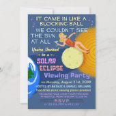 Invitation Solaire Eclipse Party Funny Retro Sun Viewing 2024 (Devant)