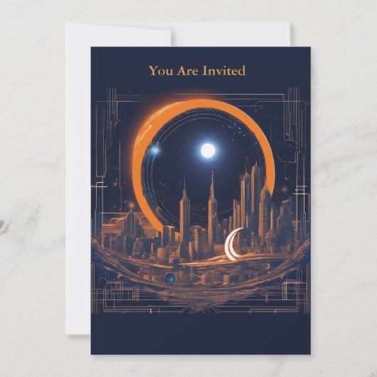 Invitation Solaire Eclipse Visualisation de la partie entière (Devant)