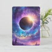 Invitation Solar Eclipse & Celestial Stars Cosmic Sky Custom (Debout devant)