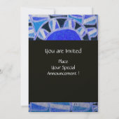 Invitation SOLAR GOLD MONOGRAM,bleu turquoise noir brillant (Dos)
