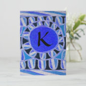 Invitation SOLAR GOLD MONOGRAM,bleu turquoise noir vif (Debout devant)