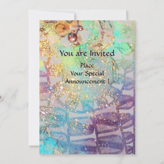 Invitation SOLAR MONOGRAM,bleu turquoise noir blanc vif (Dos)