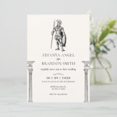Invitation Soldat grec antique empire (Debout devant)