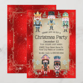 Invitation Soldats du Jouet Noisette de Noël sur le rouge bri (Devant / Derrière)