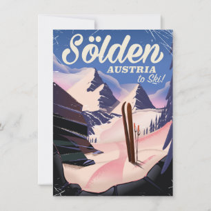 Invitation Sölden Autriche poster ski vintage