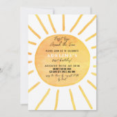 Invitation Soleil 1er anniversaire aquarelle autour du soleil (Devant)
